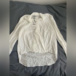 Zara Long Sleeve Ivory Blouse